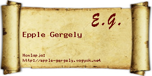 Epple Gergely névjegykártya